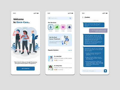 UI DESIGN - App to support cancer patients. appdesign branding cancer dailyui design fightcancer figma graphic design illustration screendesign ui uidesign uiux webdesign