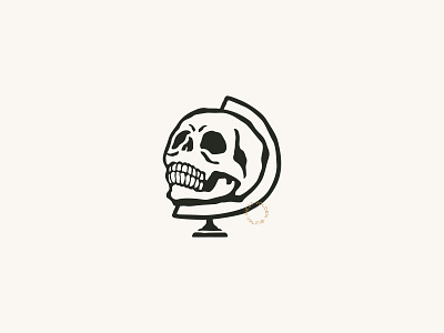 Skull Globe branding globe halloween head horror illustration logo skull vintage