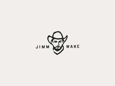 Jimm Wake brand branding cowboy hat illustration logo logomark man vintage