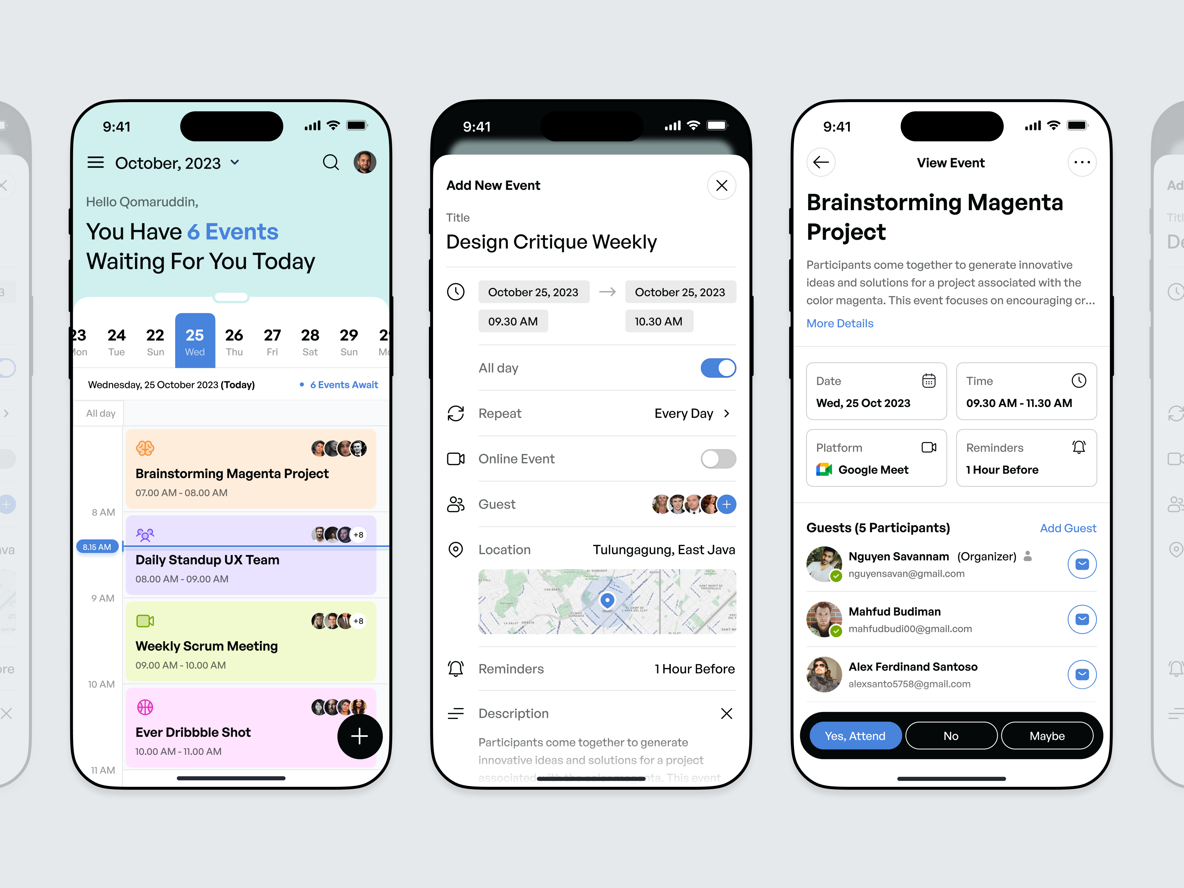 Example of Dateo - Calendar Mobile App