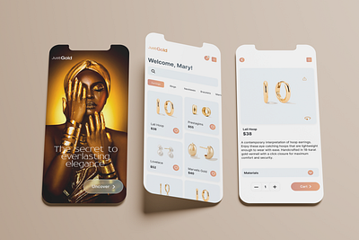 Just Gold Jewelry Mobile App ui ux uxui