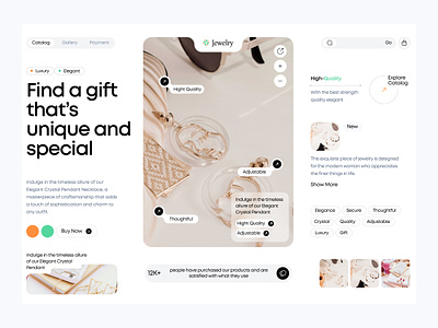 E-Commerce Website Jewelry clean crystal design jewelry landing page landing page design luxury ui uiux unique web webapp website website design
