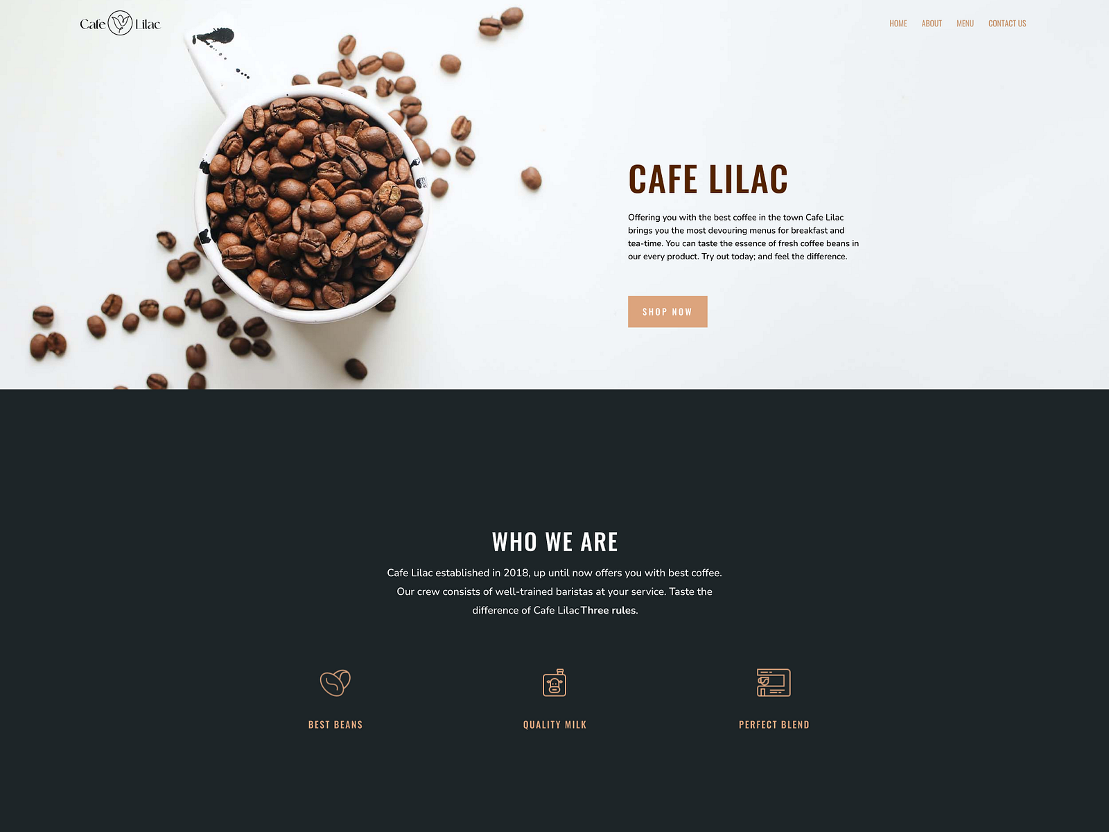 Home Page Design Cafelilac Web Site (UI UX) by Pasindu Madhushanka on ...