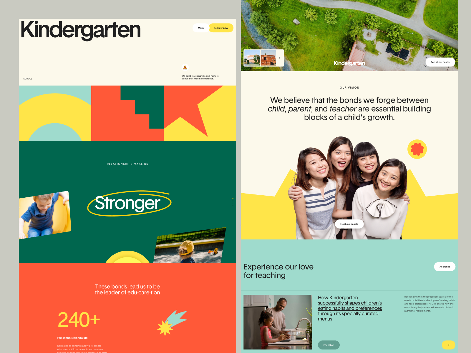 Kindergarten - Preschool website cheer clean colorful design education kids landing page learning minimal minimalist preschool school typography ui ux web design website