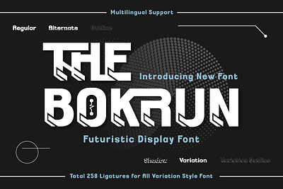 THE BOKRUN | Futuristic Font fonts