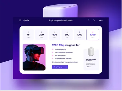 Xfinity plans app best design enternet figma mobile modern photoshop plans prices provider technology uiux user interface wifi xfinity