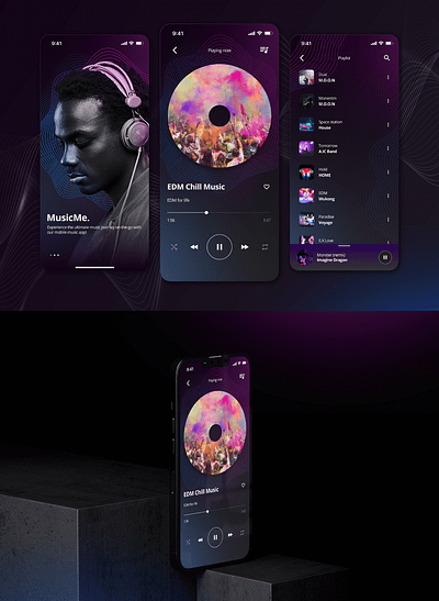 The Concept Of A Mobile Music App branding figma mobile app design music app product design screenshot ui design