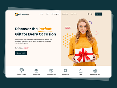 GiftHaven Online Gift Shop birthday ecommerce friends giftshop onlinegift shop shopping shopping website ui uidesign uxdesign website webui