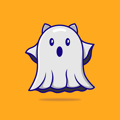 Ghost Halloween animation cute design ghost halloween graphic design halloween illustration logo sticker vector