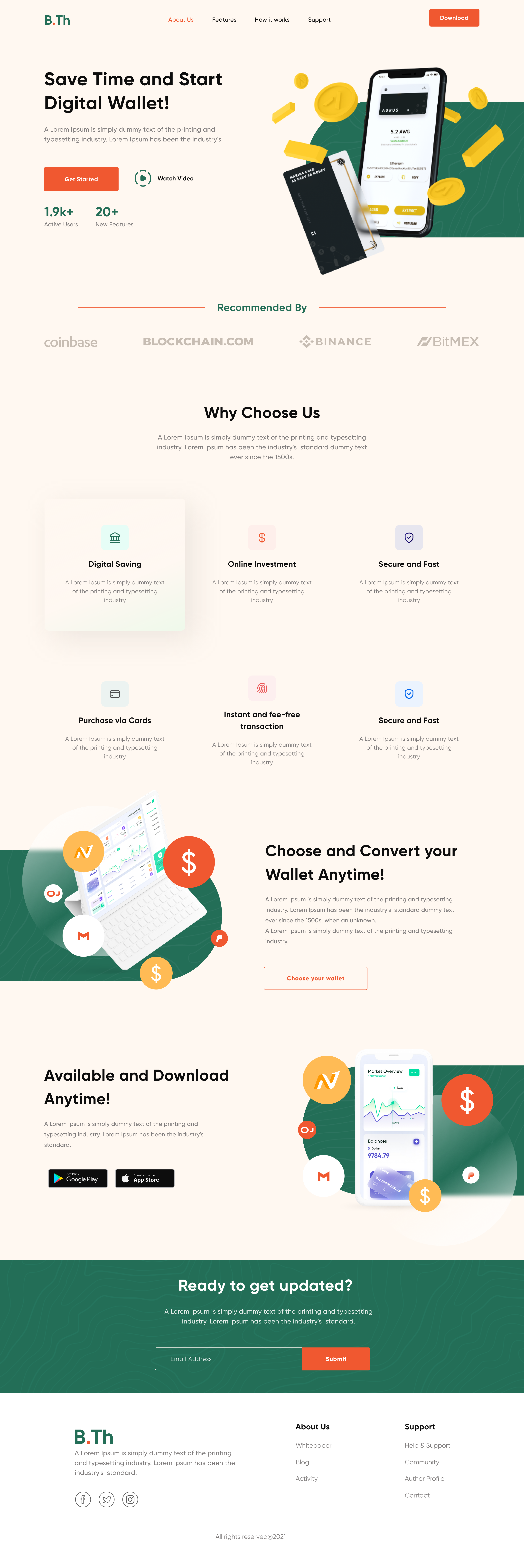 Wallet app landing page UI design ❤️ app design app ui design landing page ui ui design ux web design website design