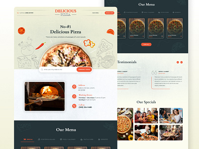 Creative Pizza - landing page website creative food graphics restaurent