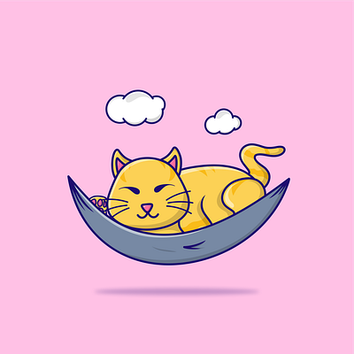 Sleepy Cat animation cute graphic design illustration sticker vector