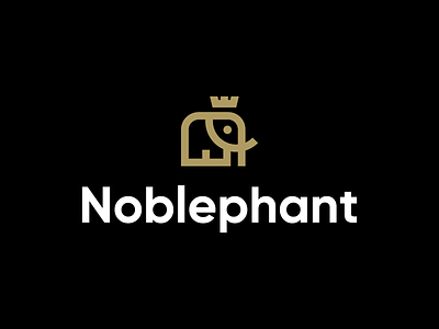 Noblephant animal branding crown elephant elephant logo geometric identity king line logo logo designer luxury mark mascot monoline noble royal symbol thai