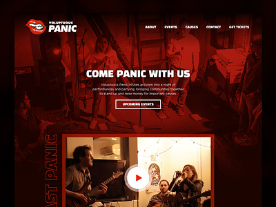 Voluptuous Panic – Website Landing Page Design activism community event page good cause graphic design landing page next event nonprofit panic red ui web design website