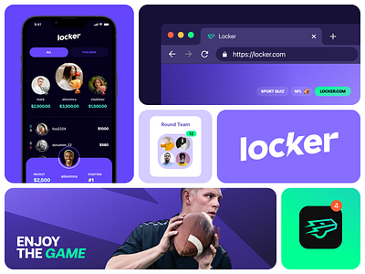 Locker Brand Identity app bets brand branding design football game graphic design identity logo pattern quiz sport win