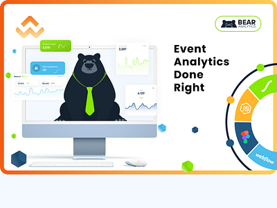 Bear Analytics case study design home page illustration ui ux webflow website