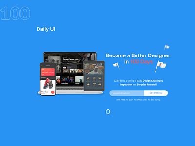 DailyUi : Redesign Daily UI Landing Page 0100 100 3d branding daily ui challenge dailyuichallenge100 design figma graphic design illustration landing page logo page redesign redesign daily ui landing page ui ux website