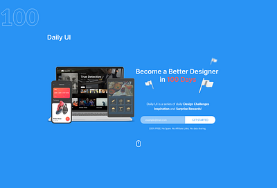 DailyUi : Redesign Daily UI Landing Page 0100 100 3d branding daily ui challenge dailyuichallenge100 design figma graphic design illustration landing page logo page redesign redesign daily ui landing page ui ux website