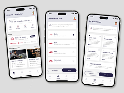 Car Wash App app design car wash car wash app car wash app development mobile app mobile app design on demand car wash app ui design uiux uiuxdesign