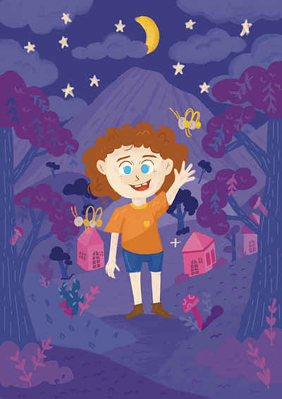 Samuel art bookillustration boy branding character graphic design illustration night procreate story ui