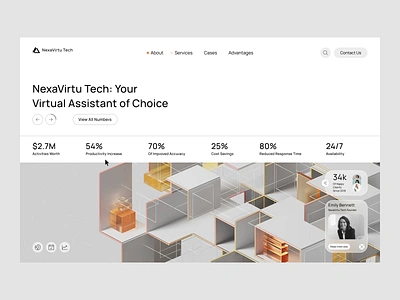 NexaVirtu Tech Website assistant business company profile corporate customer support e commerce e shop landing page managemnt personal assistant product retail startup store ui design ui ux virtual web webdesign website design