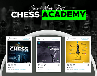 Social Media Post - Chess Academy ads design advertising post advertising social post chess academy creative ads design design facebook ads design graphic design instagram story social media social media ads social media advertising social media banner social media pack social media post social post typography