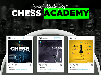 Social Media Post - Chess Academy ads design advertising post advertising social post chess academy creative ads design design facebook ads design graphic design instagram story social media social media ads social media advertising social media banner social media pack social media post social post typography