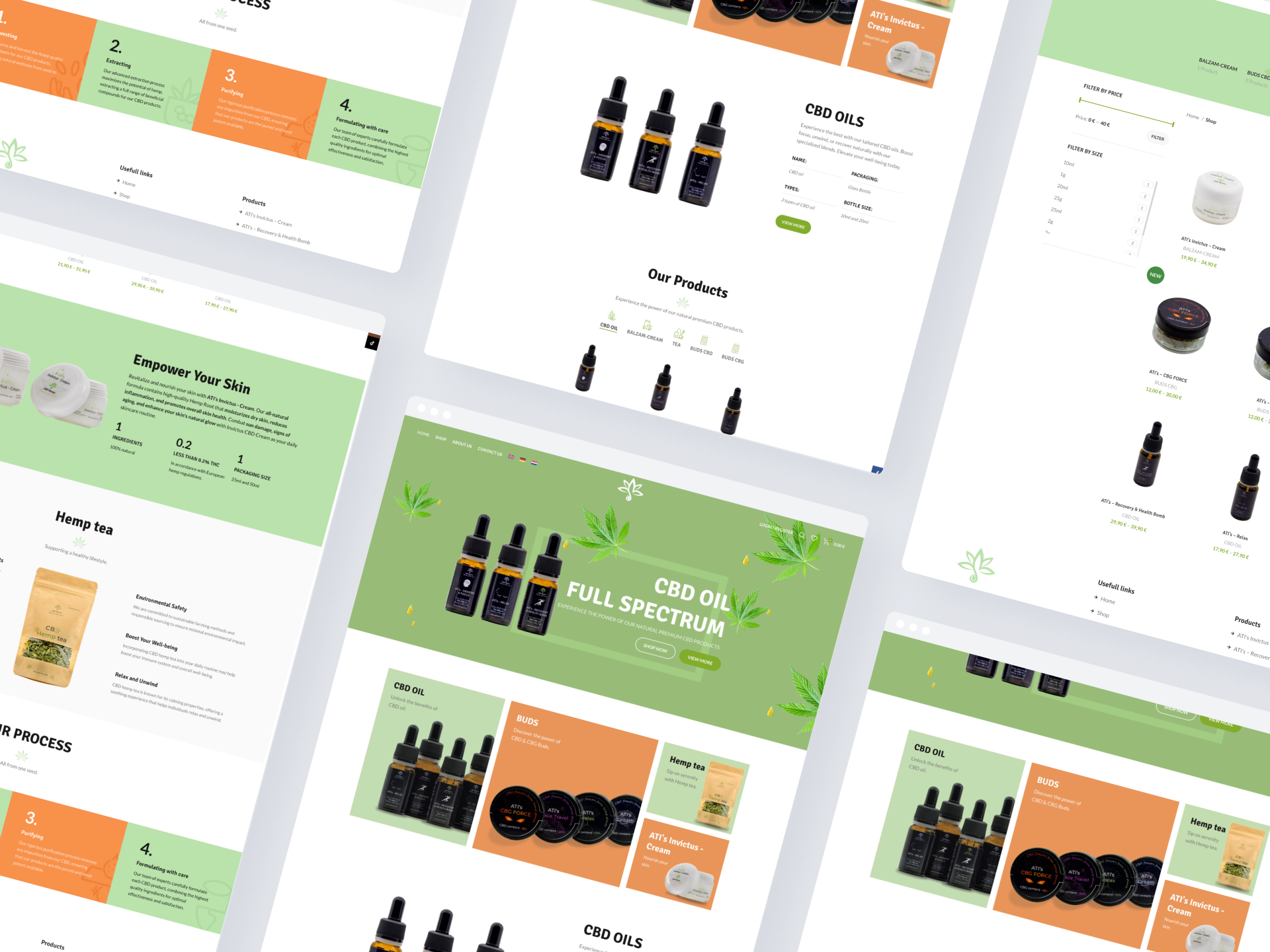 Webshop Design for CBD products design productdesign ui ux webdesign webshop website websitedesign