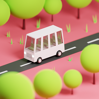 Vanishing Trails 3d illustration van vehicle