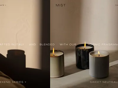 Mist Candles branding candle design ecommerce logo shop typography ui ux website