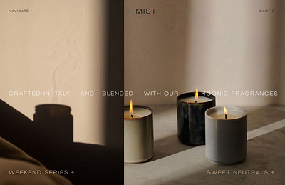 Mist Candles branding candle design ecommerce logo shop typography ui ux website