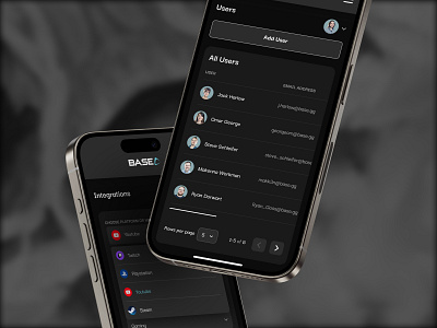 Base - Mobile App admin app clean dark dark mode dashboard internal iphone 15 mobile app modern responsive dashboard tables ui user experience user interface ux web app