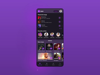 Music Application Interaction animation app interaction audio control dribbble showcase engaging ui interactive ui mobile app design inspiration mobile app interface music app design music player nft playlists song streaming sound design spotify ui user friendly ui ux design