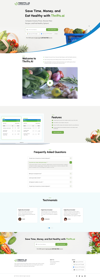 Grocery Shoppers Landing Page graphic design grocery landing page ui ux web design