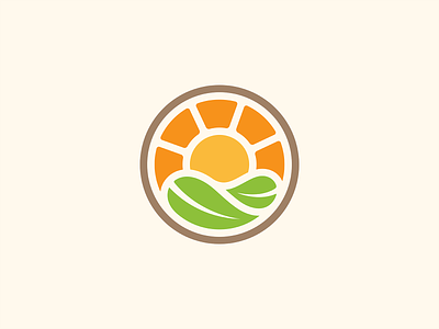Natural Organic Logo branding farm food leaf logo natural organic poultry sun sunrise sunset
