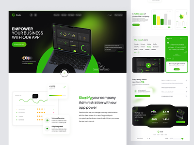 Cuda - SAAS Landing Page admin analysis application dashboard design illustration landing page saas saas design saas web statistics ui ux web design website website design