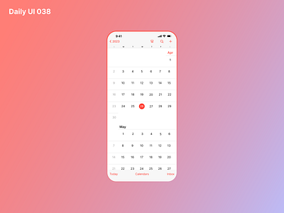 Daily UI 038: Calendar calendar dailyui dailyuichallenge design figma iphone mobile design mobile screen product design ui ui design