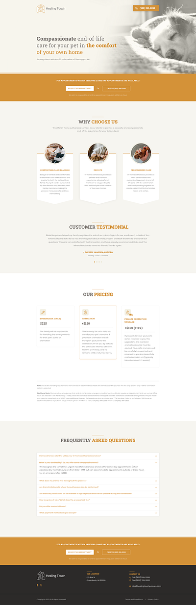 Pet Euthanasia Web Design pet web design