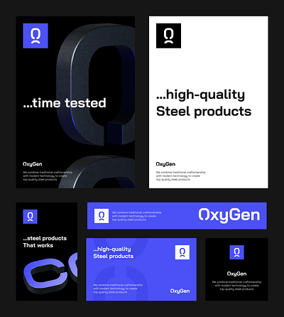 OxyGen — identity for the steel company 3d branding graphic design logo ui