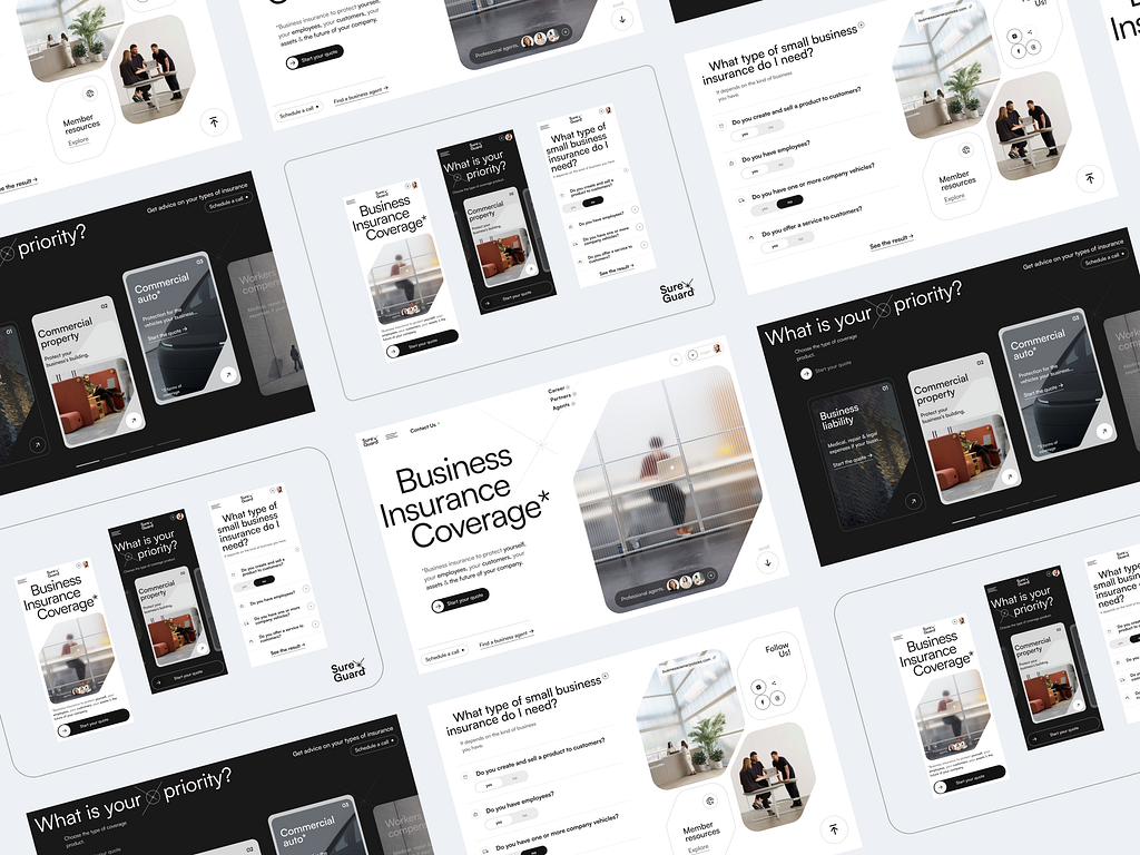 Business Insurance Landing Page by Levi Wilson for QClay on Dribbble