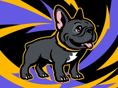 MY frenchie branding dog frenchie graphic design logo mascot old cartoon sport sportsdesign sportslogo teamlogo