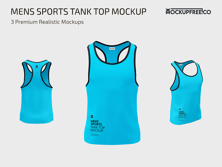 Men’s Sports Tank Top PSD Mockup Set by mockupfree.co on Dribbble