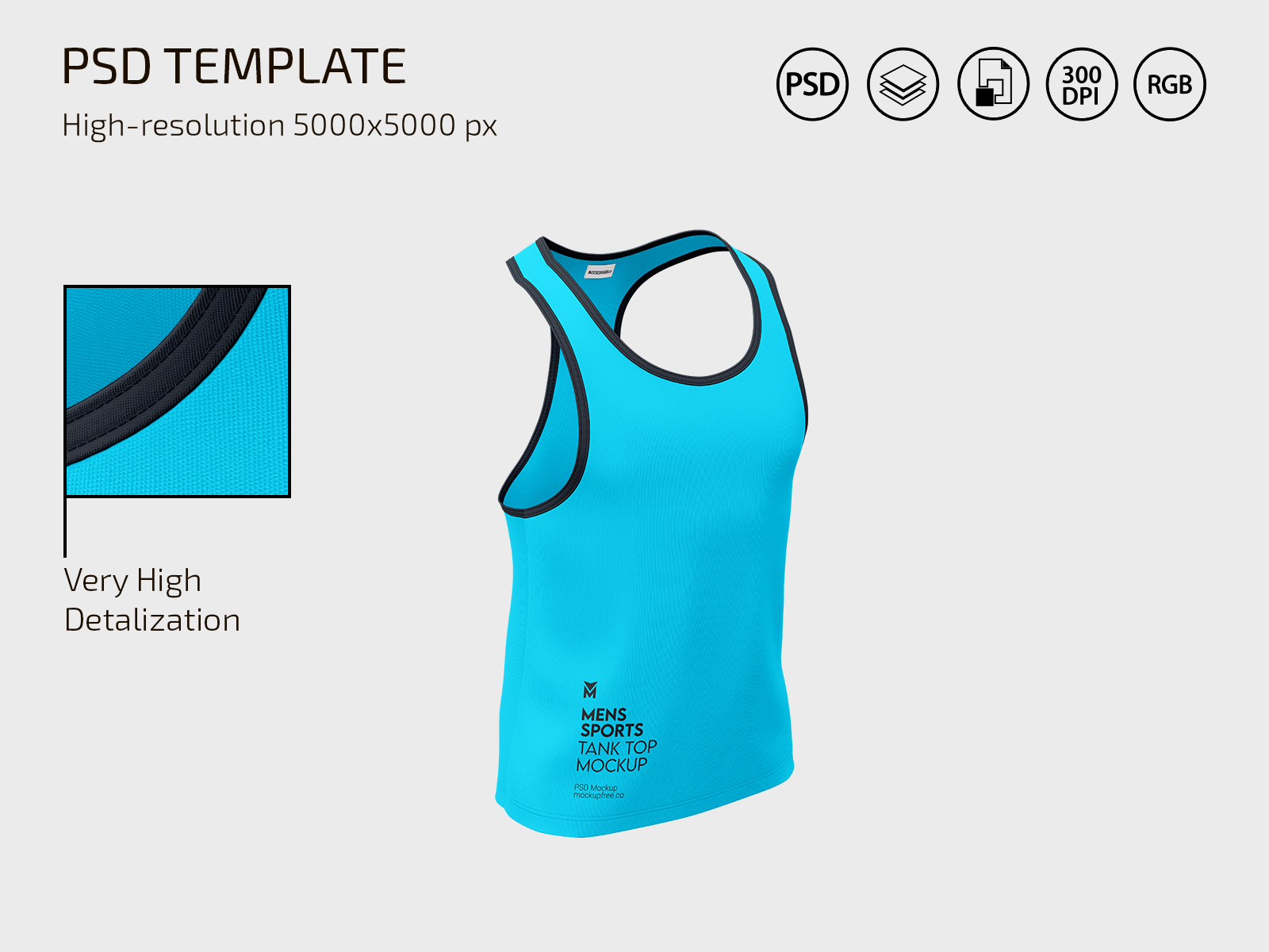 Premium PSD  Sports tank top mock-up design