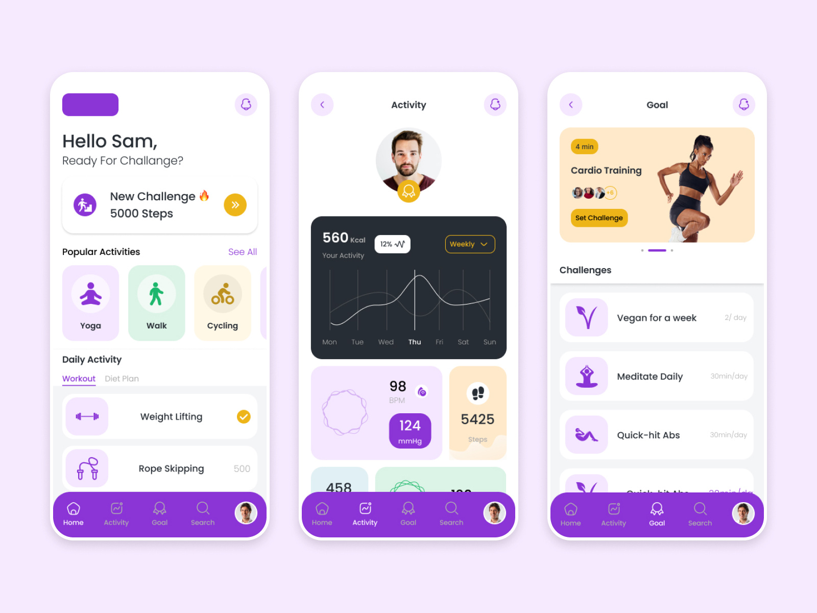 Health & Nutrition App by Vivek Thakur on Dribbble