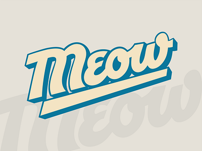 Meow | Logotype branding cat lettering logo logotype retro typedesign typeface vintage