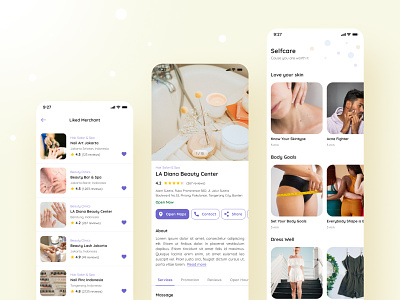 Beauty and Wellness Directory App Details app article beauty design directory app mobile ui ui kit ux wellness