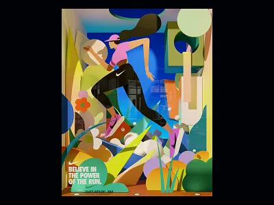 Nike Storefront Idea 3d blender characterdesign dynamic nike run storefront vibrant