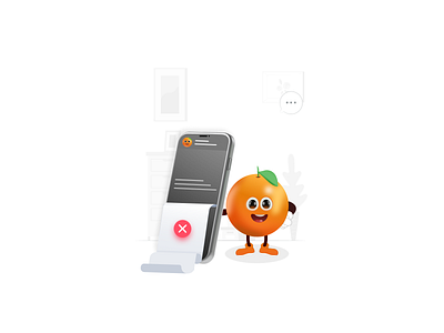 Orange with No Logs 3d character in figma graphic design illustration orange character vpn