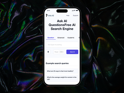 iAsk.AI - Mobile Responsive for AI Search Engine ai mobile mobile app saas ui ux