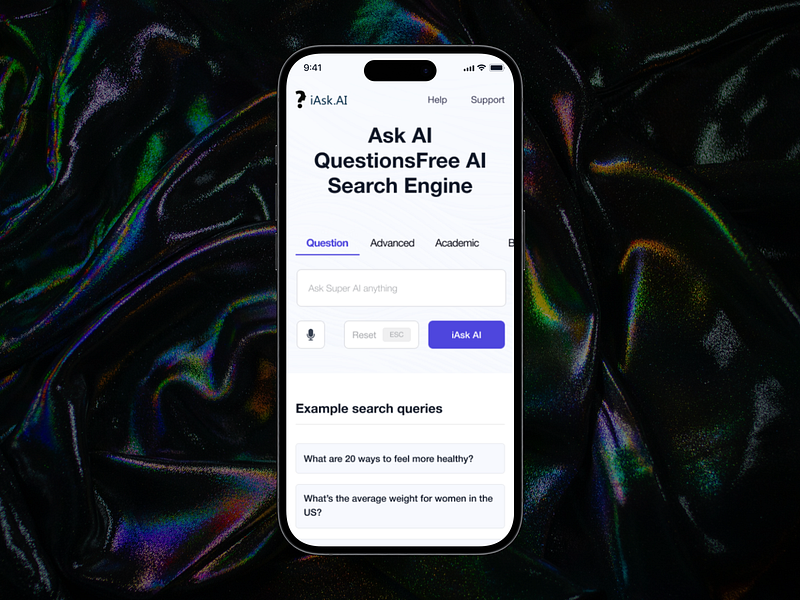 iAsk.AI - Mobile Responsive for AI Search Engine ai mobile mobile app saas ui ux